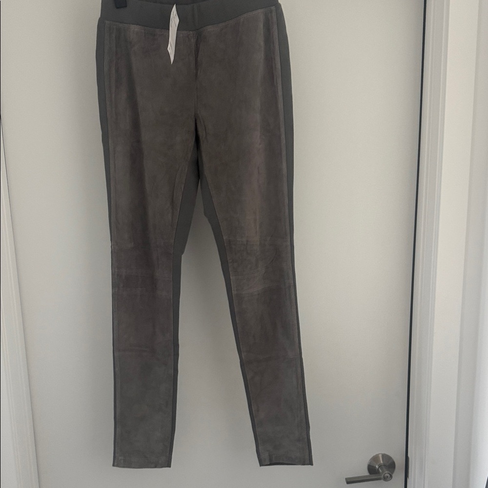 Lafayette 148 New York Charcoal Suede Leggings